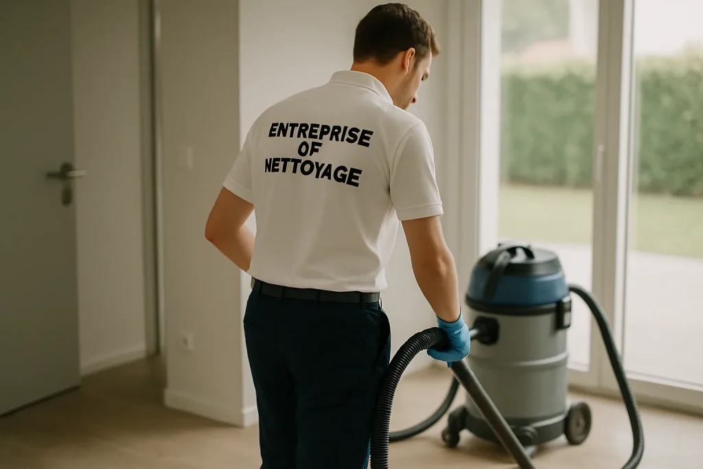 Équipe de nettoyage dans un appartement en désordre à VERSONNEX, utilisant des outils professionnels.
