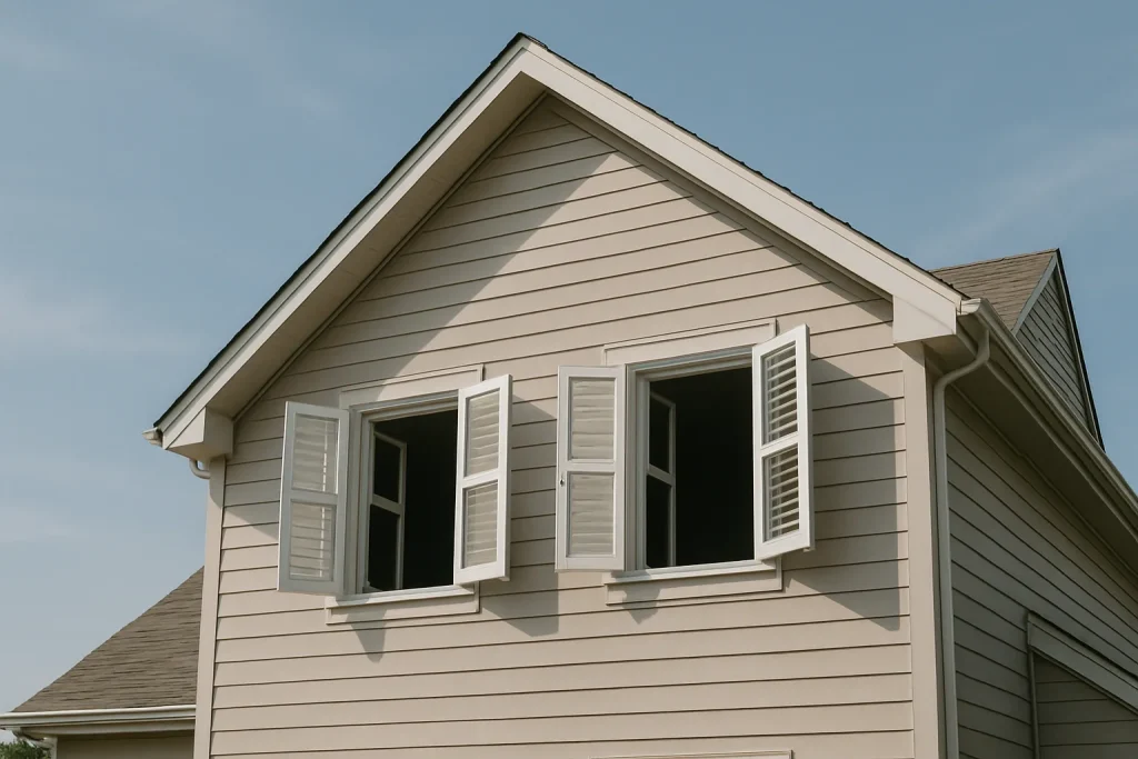 Maison avec fenêtres ouvertes, lumière du jour, aération après désinfection.